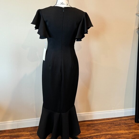 TS Couture NWT Black Evening Cocktail Dress Size 4 - Picture 3 of 6